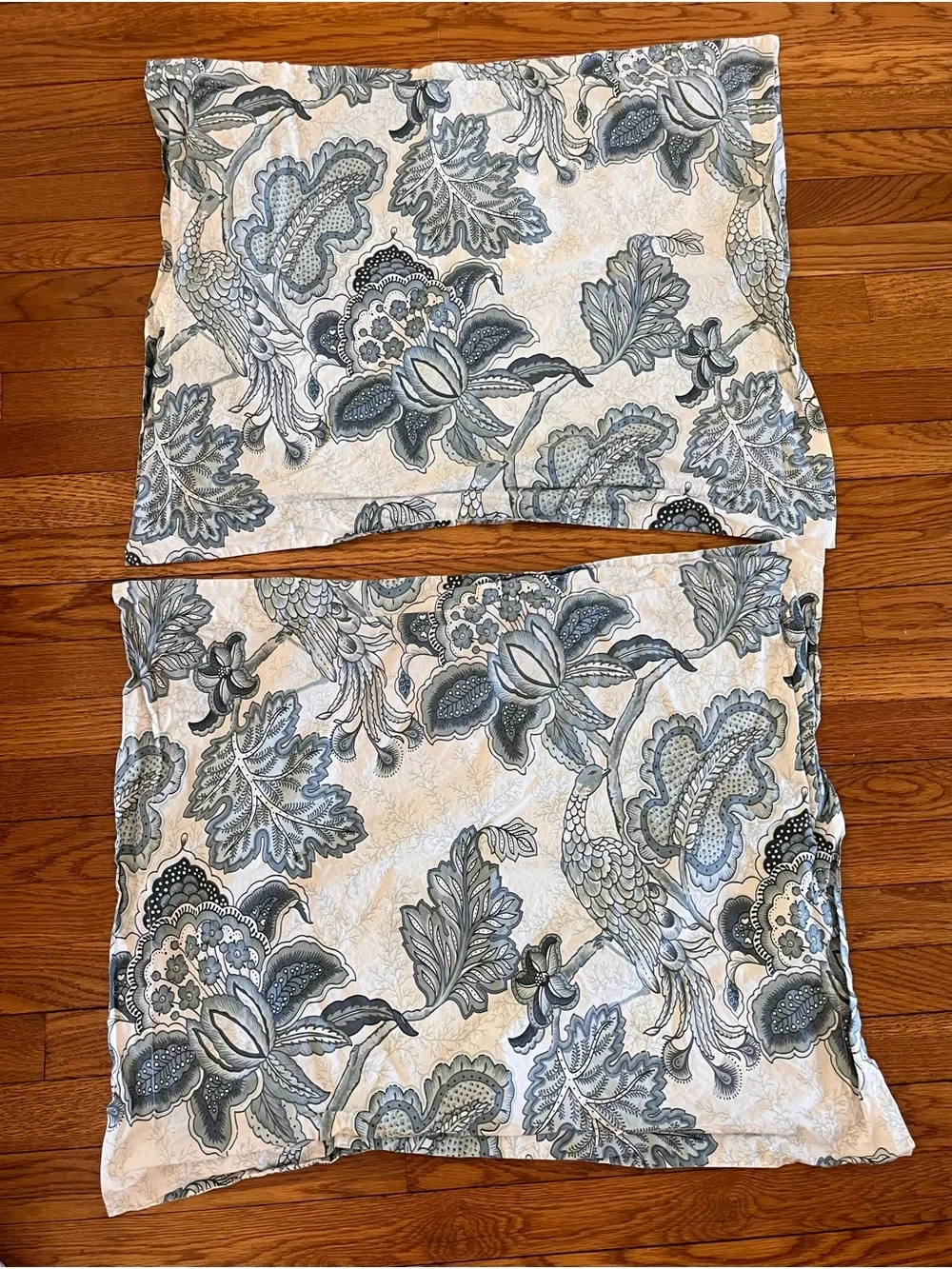 Pottery Barn Paige Palampore Blue White Queen Duvet Cover Shams
